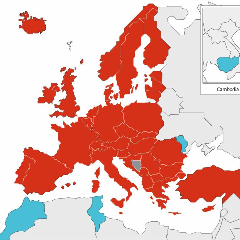 Couverture géographique du brevet européen classique